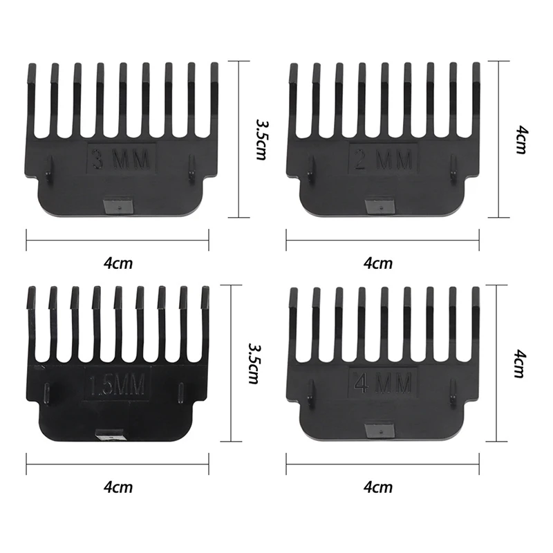 2Pc/4Pcs T9 Hair Clipper Guards Guide Combs Kit Trimmer Cutting Guides Styling Tools Attachment Compatible 1.5mm 2mm 3/4/6mm 9mm
