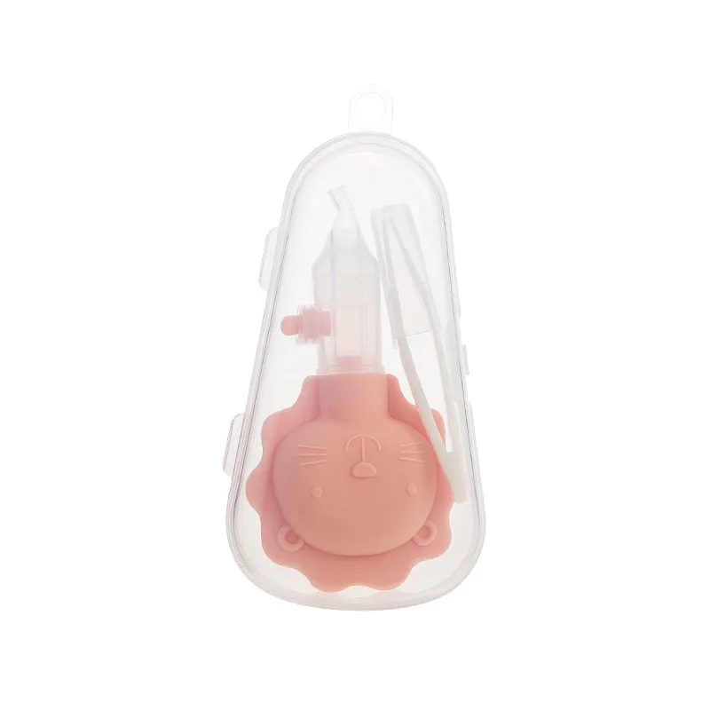 Baby Cartoon Nasal Aspirator Tweezer Set Get Storage Box Soft Silicone Children Anti-Backflow Nasal Aspirator Baby Health Care