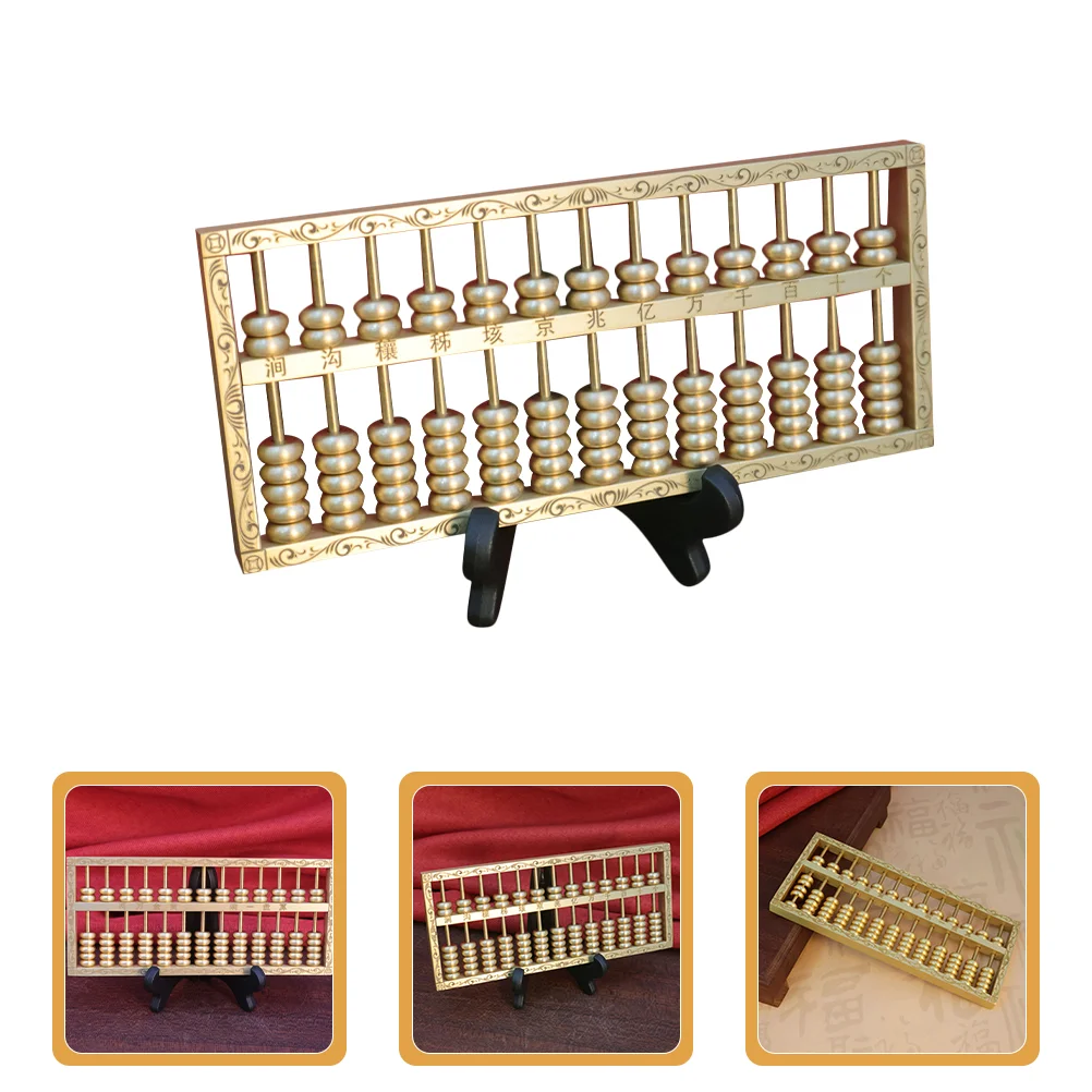 

Goblincore Room Decor Gifts for Him Desktop Abacus Household Decorations Office Brass Statue Wooden Figurine