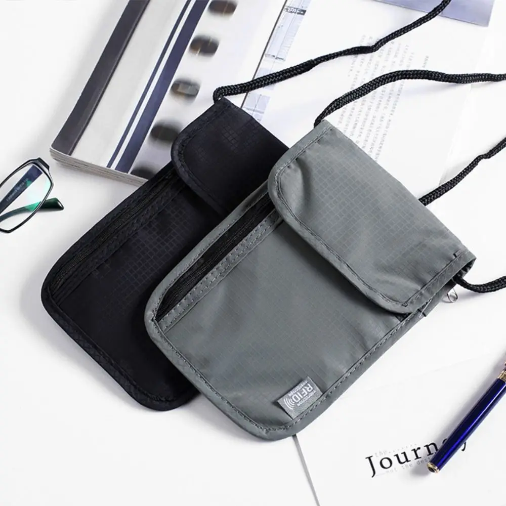 Waterproof RFID Nylon storage bag Travel document Card passport Bag Neck Wallet Money Document Card Passport Pouch 1 Pcs storage bag passport holder