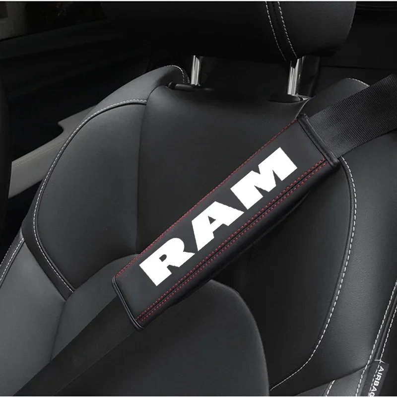 Top leather material automotive seat belt cover shoulder protector for Dodge Ram 1500 2500 3500 Accessories Car Styling