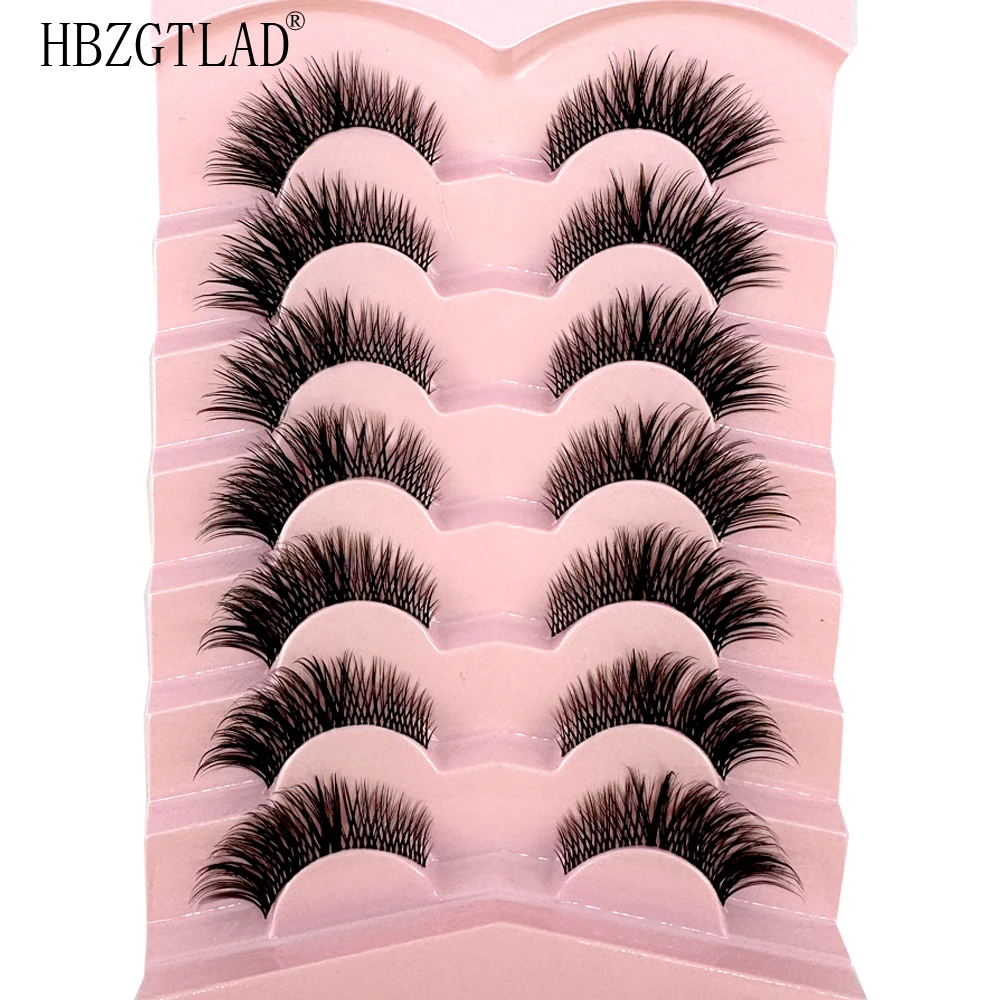 NEUE 7 Paar Wimpern Manga Wimpern 3D Clear Band Wimpern Natürliches Aussehen Wispy Nerz Wimpern Flauschige Cat Eye Wimpern Pack gefälschte Wimpern – Detail 24