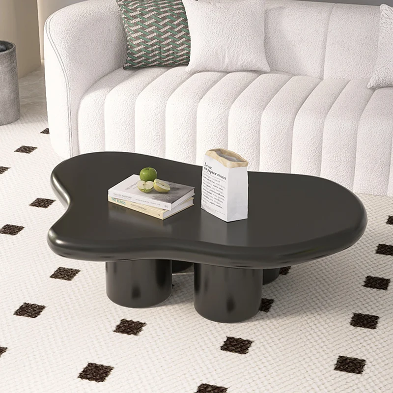 

Черный неравномерный журнальный столик для гостиной, минималистичный кофейный столик, эстетичный центральный столик, вспомогательная мебель для салона, дома