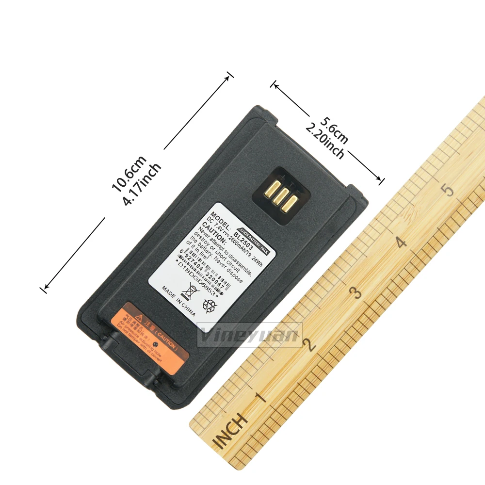 Li-ion Bateria para Hyt Hytera Pd702v Pd700 Pd700s Pd780 Pd780g Pd705 Pd785 Pd785g Rádio Bl2006 Bl2008 Bl2503 Bl2006 2pc 2600mah - Image 2