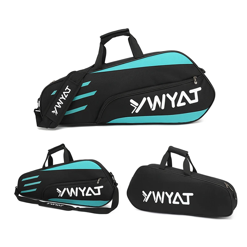 YWYAT Badminton Raqueteira Bag Thickened Nylon Material Handbag Shoulder Multifunctional Bag Badminton Sports Bag for 3 Rackets