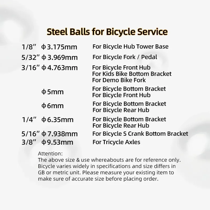 Bicycle Steel Balls MTB Fork Hub Bottom Bracket Bracelet Ball Kids Bike Pedal Globe Retainer Heat Treated Service Part 144/20pcs