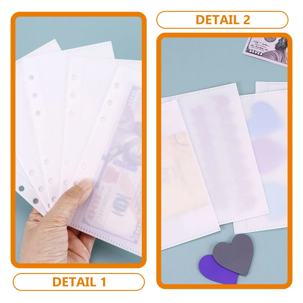 Empty Plastic A6 Binder Organizer Divider Separator Board Page Notebooks Cash Budget Bag For Protectors Pockets Storage