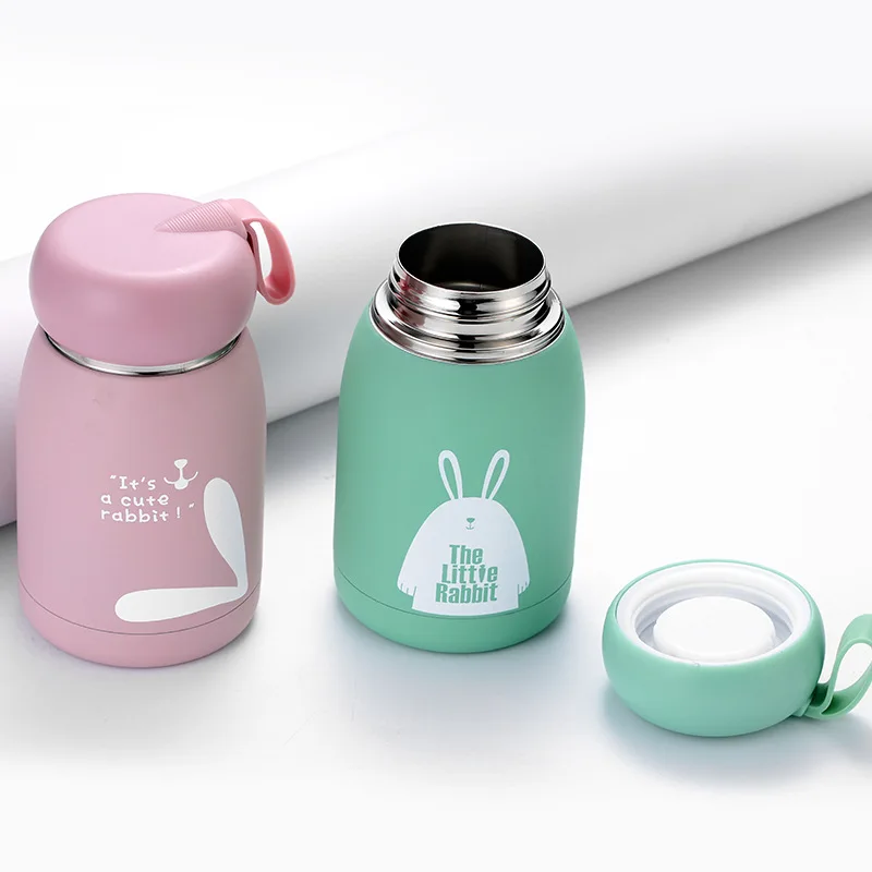 320ML Mini Cartoon Thermos Bottle Children Student Cute Thermo Mug Stainless Steel Belly Cup Portable Thermo Thermocup for Kids