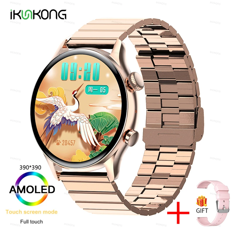 2022 New AMOLED Smartwatch Mens 1.36 inch Screen Support Always On Display Watches Waterproof Sports Fitness Tracker Smartwatch 