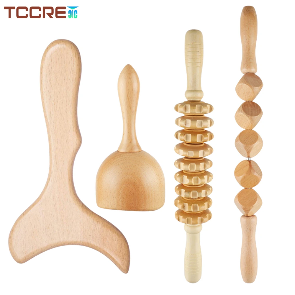 

Nature Wooden Massage Roller Stick Manual Wood Therapy Massager for Anti Cellulite, Lymphatic Drainage, Relief Muscle Tension