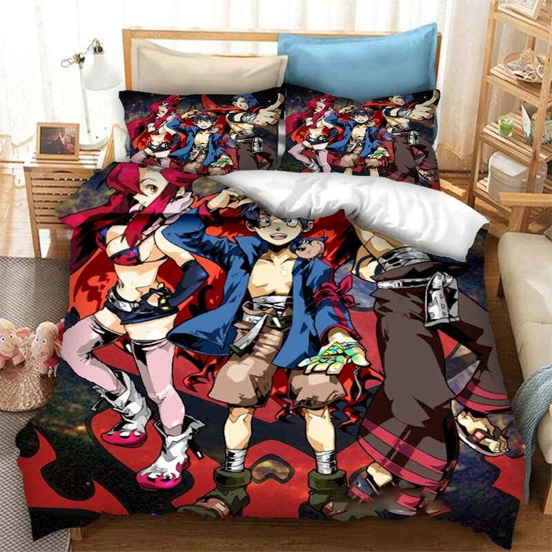 

Anime Tengen Toppa Gurren Lagann Kamina 2/3PCS Bedding Set Boys Girls Twin Queen Size Duvet Cover Pillowcase Bed Kids Adult