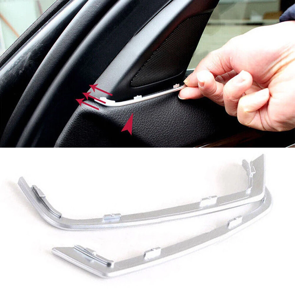 2Pcs Auto Front Door A-Pillar Tweeter Speaker Gap Cover Trim Per Bmw Serie 5 F10 2011-2013 Silver Vehicle Interior Decor