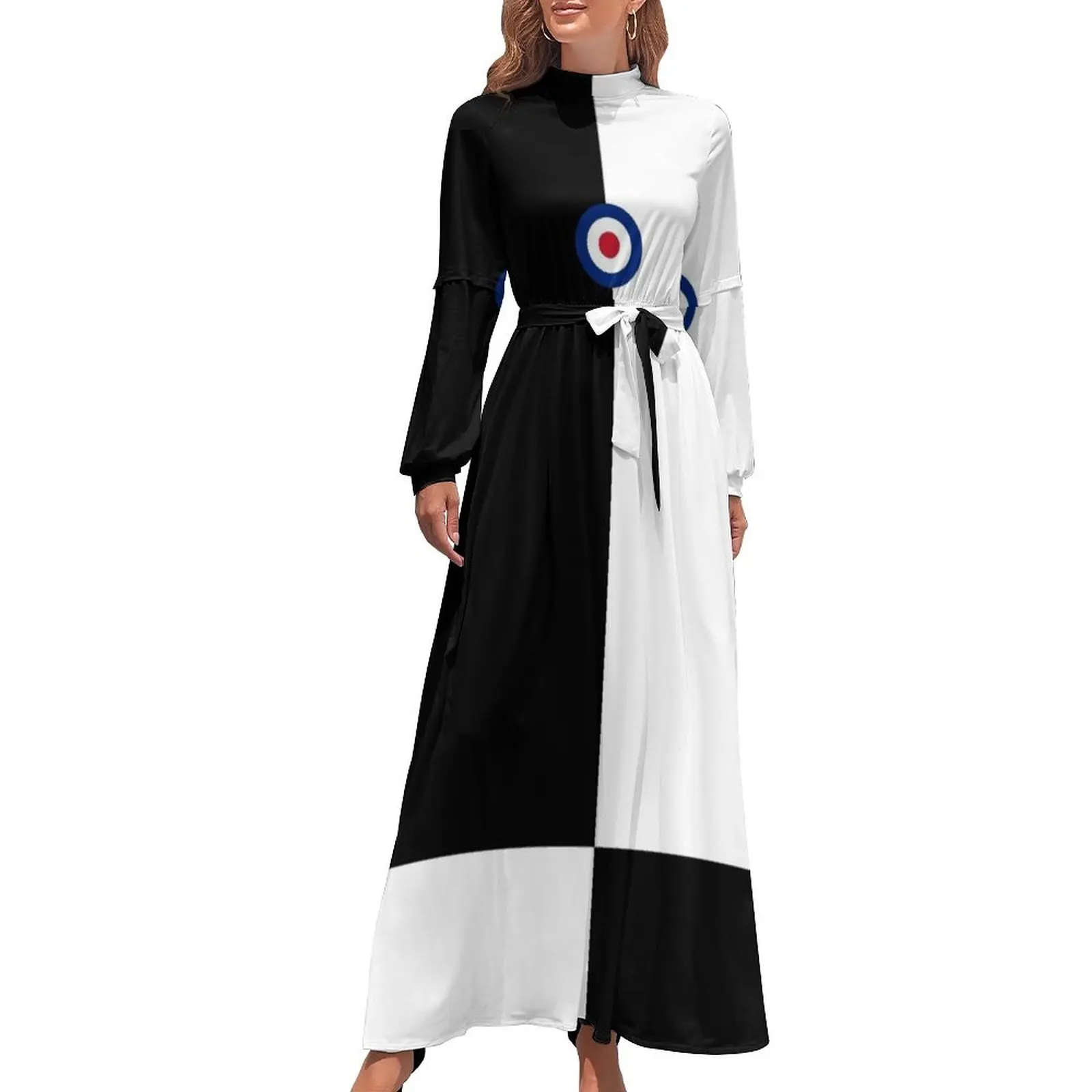 

Mod Four Square Black & White with Mod Logo Long Dress cute dress Women's skirt Women long dress