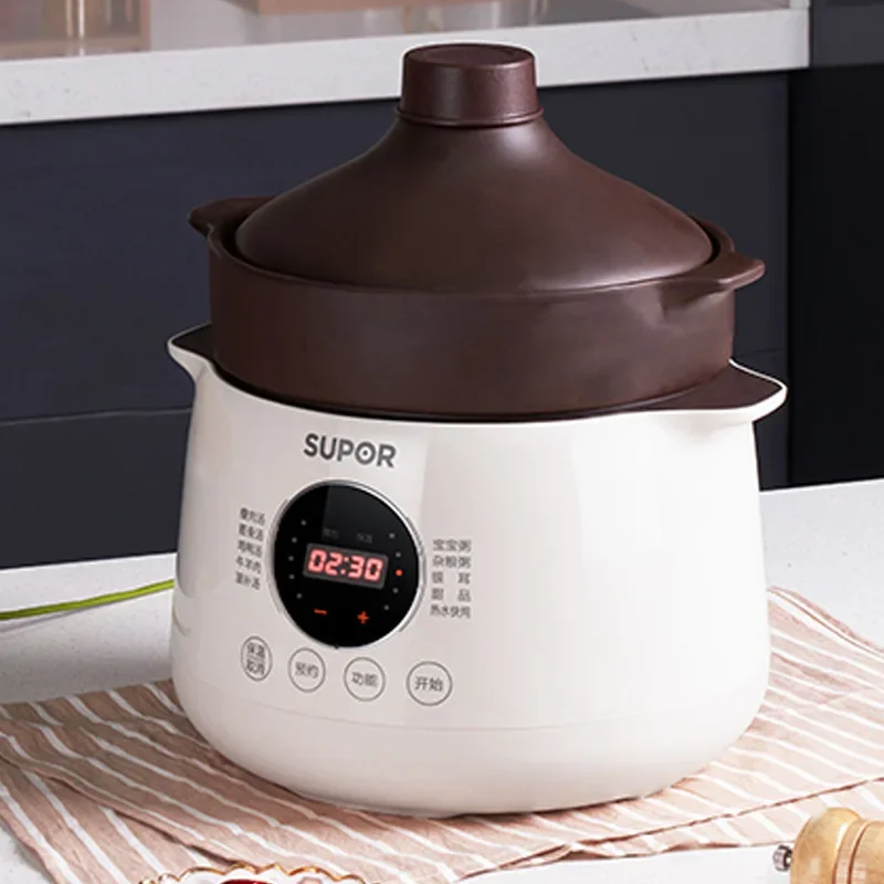 Hot domestic electric crock pot soup ceramic purple tery porridge casserole stew 5L large capacity DG50YC851