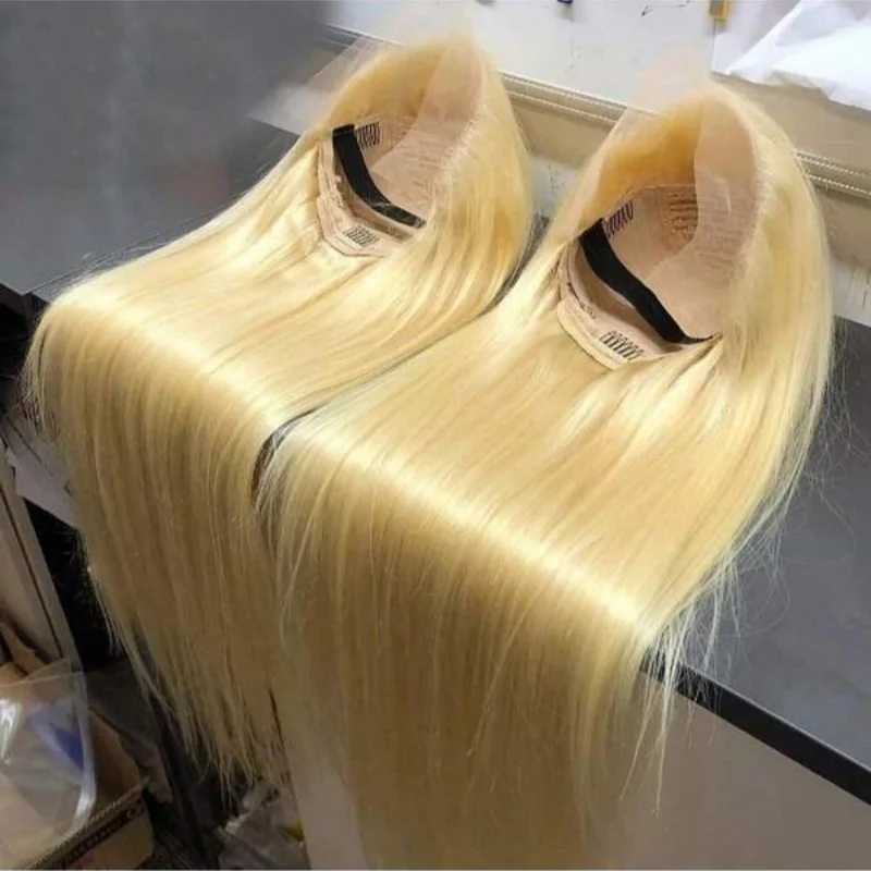 CHEAP 40 42 Inch 613 Blond Straight Human Hair Wigs 13x4 13x6 HD Lace Frontal Wigs Remy Honey Blond Bone Straight Lace Front Wig