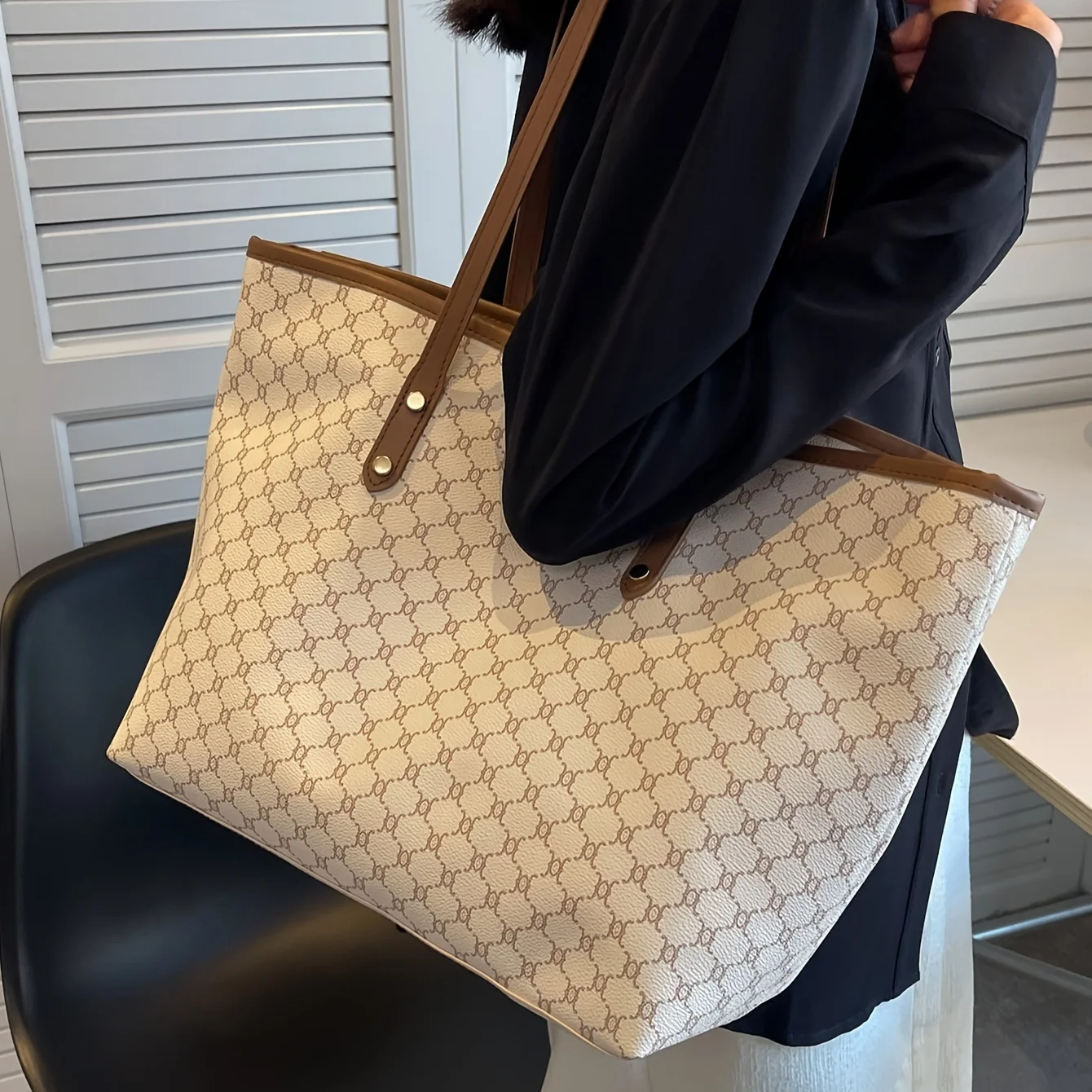 

Женская сумка-шоппер из ПУ кожи, с винтажным принтом