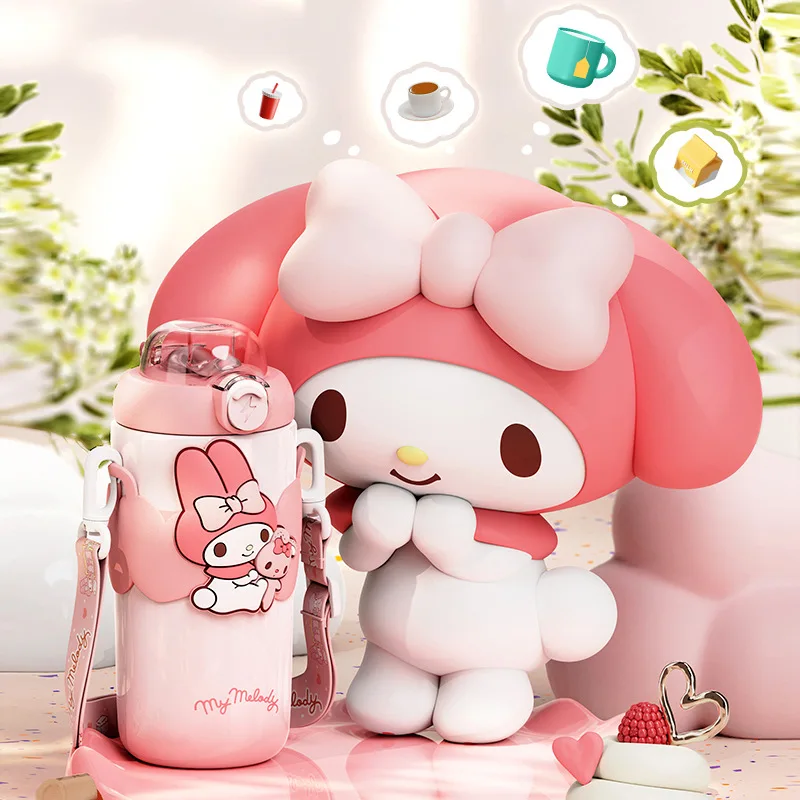 

Sanrio Hello Kitty Tumbler With Straw Cup 500ml Coffee Student High Value Straw Adult Small Fresh Straight Drinking Office Cup