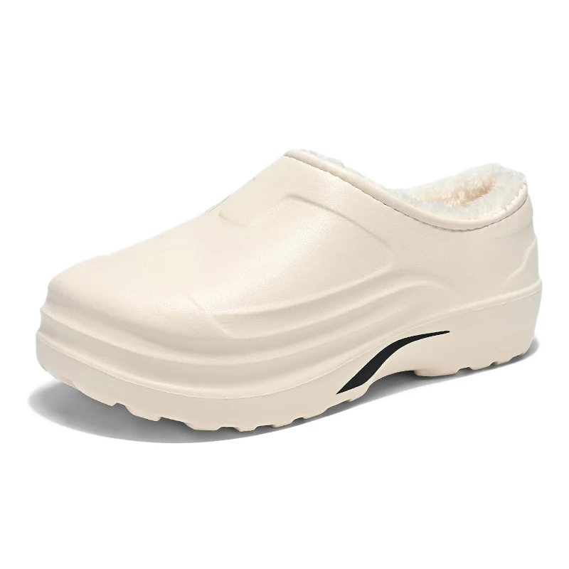 2025New Fashion Cotton Slippers Men Winter Warm Home Cotton Shoes Waterproof Garden Shoes Indoor Slip on Concise Shoes