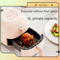 2L Air Fryer Fully Automatic Knob Smoke-free Time Setting Intelligent Temperature Control Auto Power Off Home Air Fryer 2