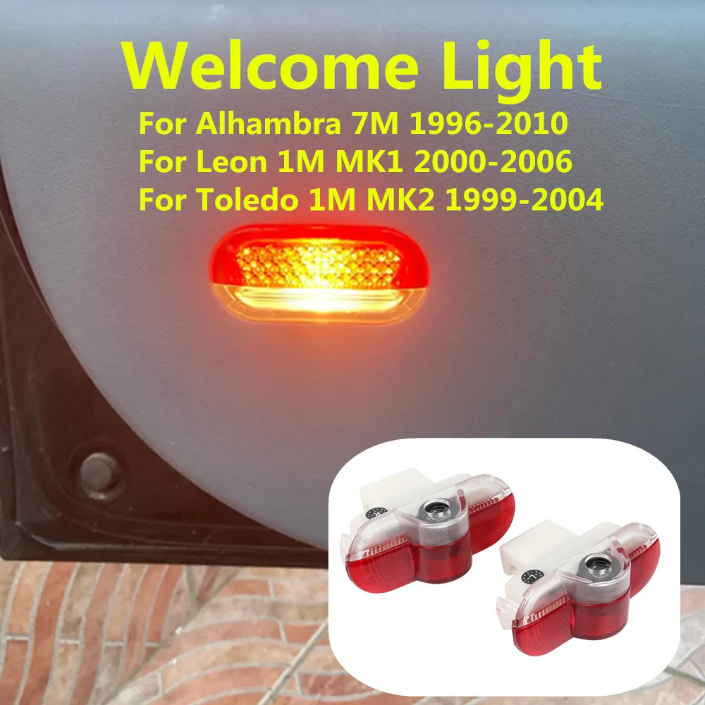 2X Für SEAT Alhambra 7M Leon 1M MK1 Toledo 1M MK2 LED Auto-Türbeleuchtung Warnprojektor Geister-Schatten-Willkommensbeleuchtung Innenraum-Zubehör – Detail 1