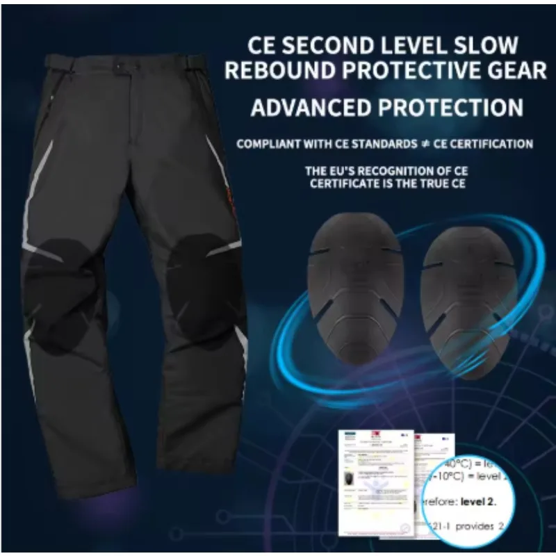 오토바이 바지 겨울용 따뜻한 빠른 탈착 바지 방수 방풍 모토크로스 CE 안티폴 MTB 퀵릴리즈 바지
