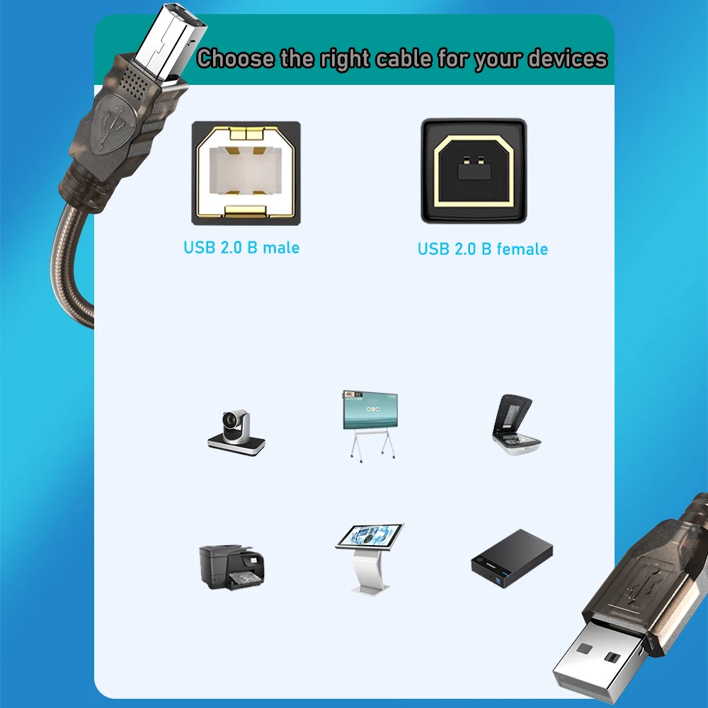 Ultra-Long USB 2.0 A to B Active Extension Cable with Booster (10M)