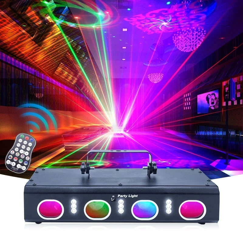 

DJ Party Light Disco Strobe 3D Pattern Beam Laser Rotating Sound Controlled Light LED Bar Dance Hall KTV Birthday Stage Effect