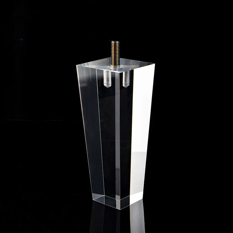 Acrylic Furniture Legs Square Transparent Cabinet Dresser Wardrobe Foot Sofa Holder For Modern Furniture Coffee Tables Couch Fee