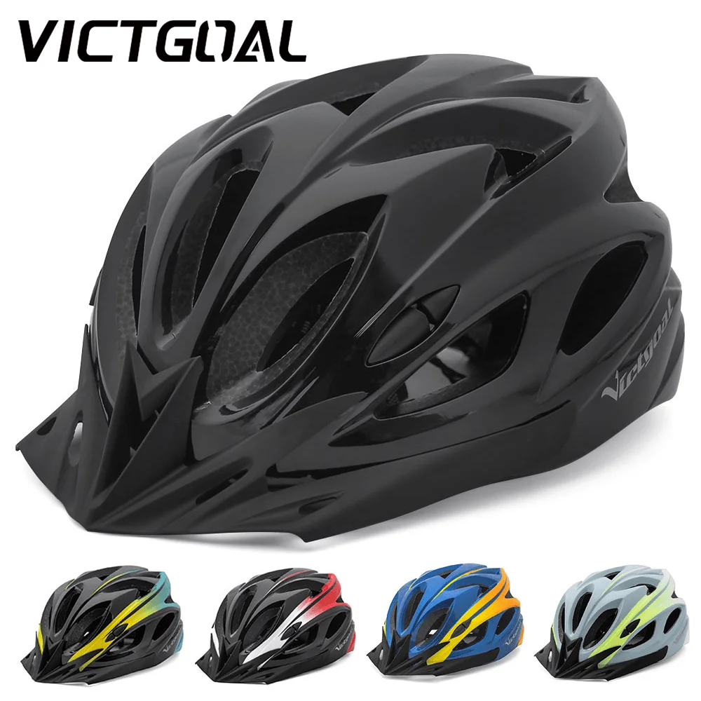 

VICTGOAL Bicycle Helmet LED Light For Adult Men Women Taillight Goggles Sun Visor Lens Bike Helmets MTB Road Cycling protection