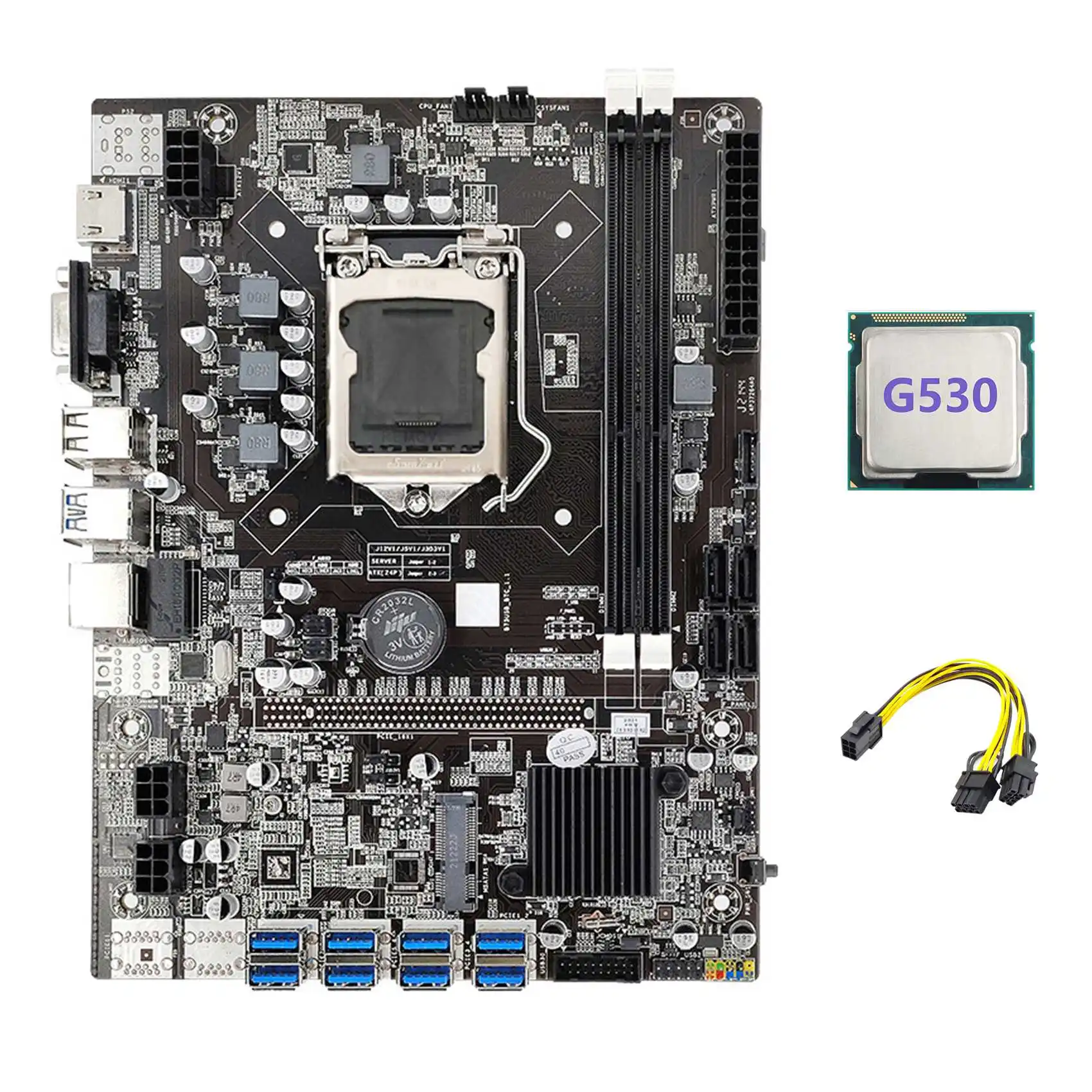 

B75 ETH Майнинг материнская плата 8xpcie USB адаптер + G530 ЦП + 6Pin до Dual 8Pin кабель LGA1155 MSATA B75 USB Майнер материнская плата