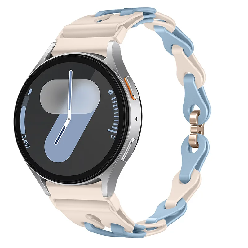 Silicone Chain Strap - 20mm/22mm Versatile Smartwatch Bracelet