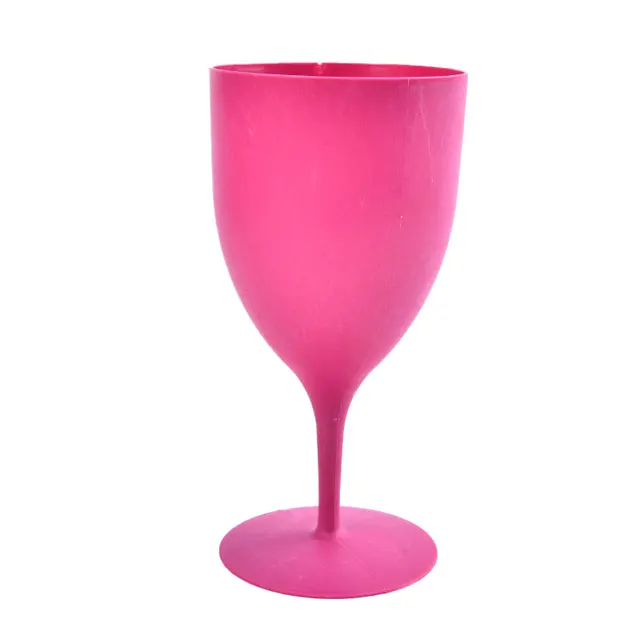 6pc Cocktail Wine Party Goblet Trendy Frosted Plastic Cups 300ml