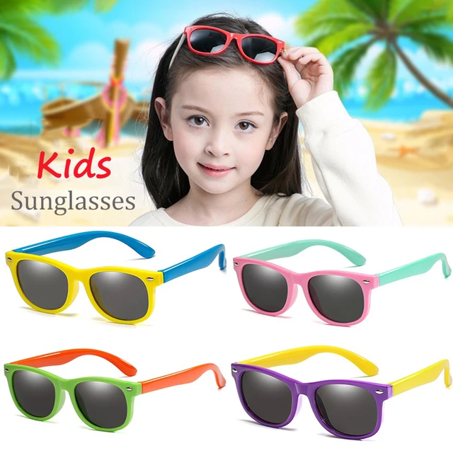 Silicone Kids Sunglasses Flexible TR90 Boys Girls Sun Glasses