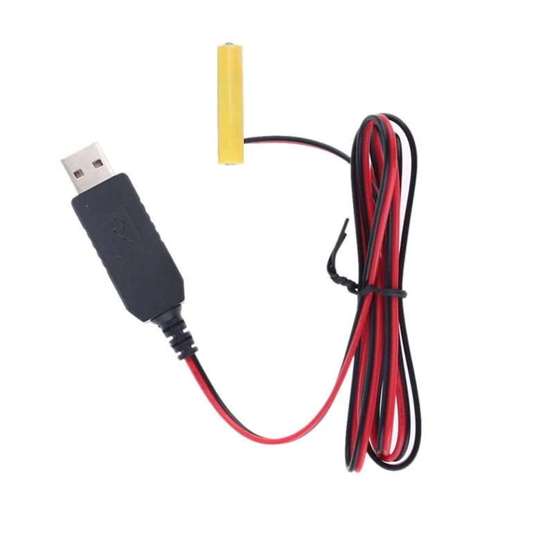 

AAA Battery Eliminators USB Power Supply Cable Replace 1x 1.5V AAA Battery for Electric Toy Clock LED Light Clocks