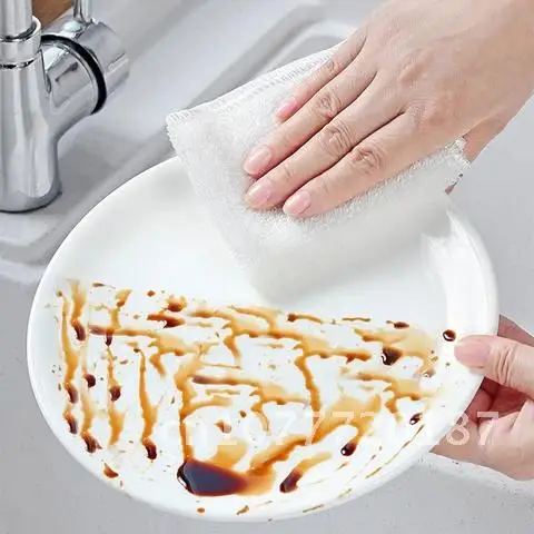 

White Kitchen Cleaning Towel Bamboo Fiber Washcloths Super Absorbent and Fast Drying Dish Rags Remove Oil Dishcloths