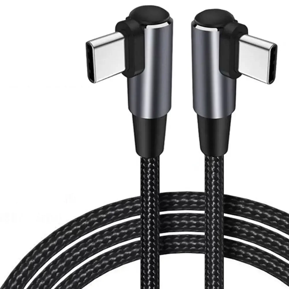 Cavo USB C A C 60W Con Connettore A 90° E LED, In Nylon Intrecciato, Per Ricarica Rapida E Dati, 50cm - 4