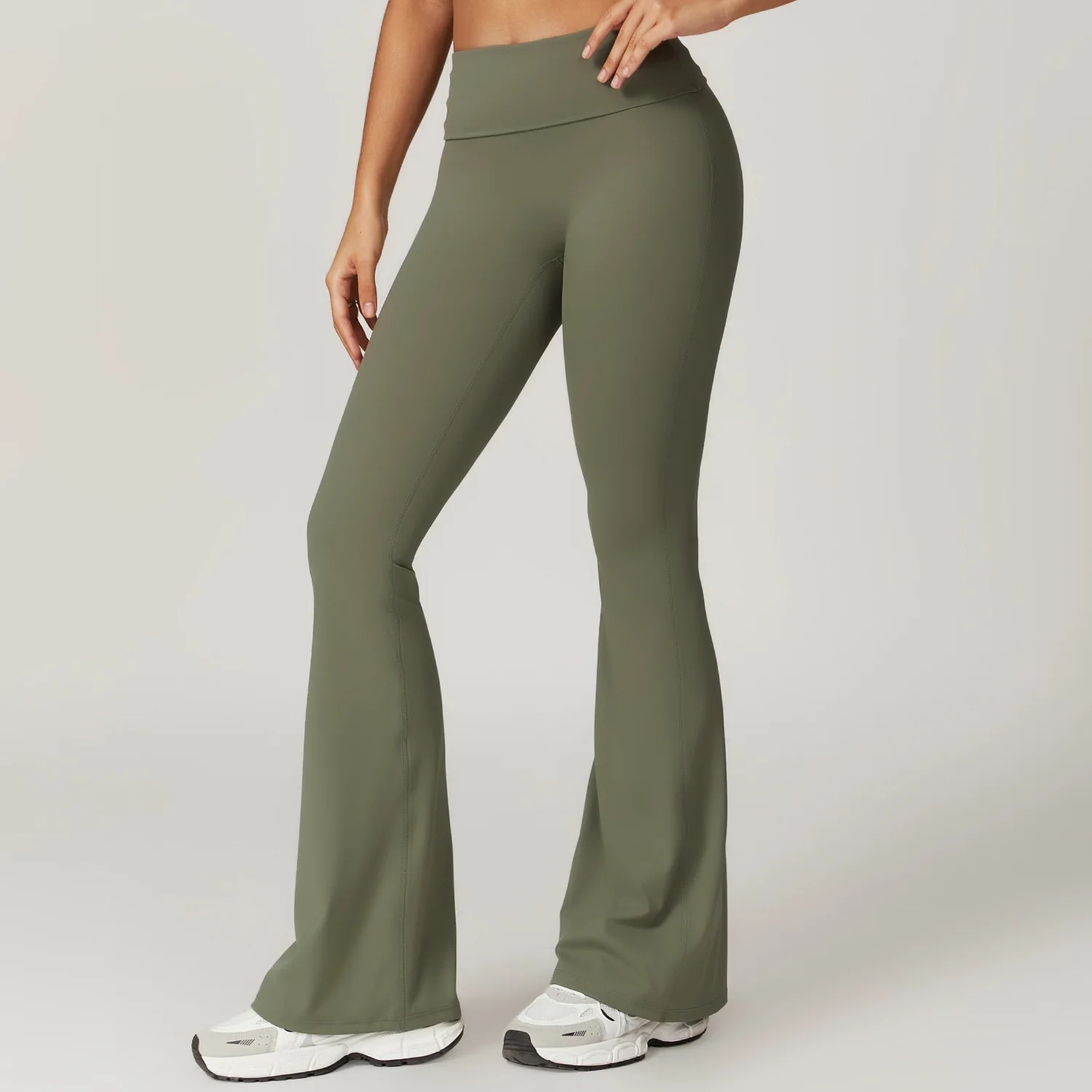 Women High Waist Tights Sport Pants Breathable Yoga Bell-bottoms Legging Scrunch Butt Lifting Dance Gym Running Fitness Leggings