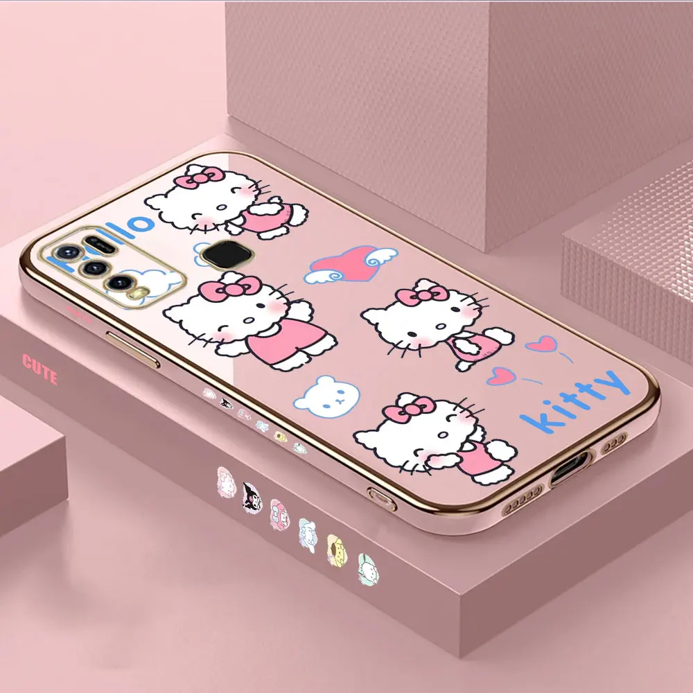 thumbnail image 1 of Funda enchapada de Hello Kitty de dibujos animados para Motorola Moto G60, G53, G52, G50, G40, G30, G22, G10, G9, G8, E20, E7, E7I, Power Plus Play Cover, 1 of 5