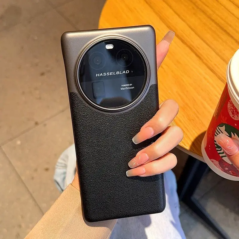 Luxury Nappa Leather Ultra-Thin Shockproof Case - Half-Wrap Design with Lens Protection