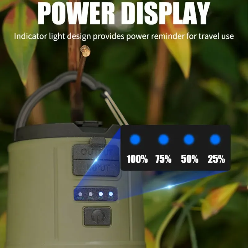 High Power Camping Lantern Tents Lamp USB Rechargeable Portable Camping Lights Outdoor Hiking Night Hanging Lamp