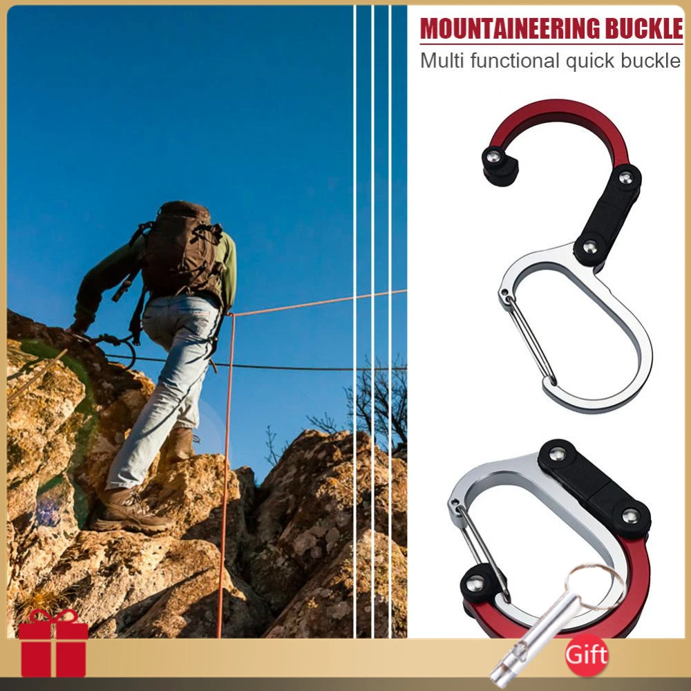 

Outdoor Screw Lock Buckle D-Shaped Carabiner Hook Keyring Clip Camping Kits Sports Rope Buckle Camp Hiking Climbing Accessories