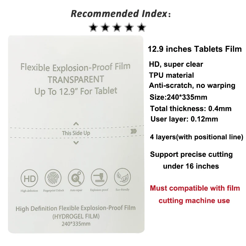 Vormir 20 Peças 12.9 Comprimidos Protetores de Tela para Ss890c Pro Máquina Corte Flexível Folha de Hidrogel Filme hd para Ipad Pro - Imagem 3