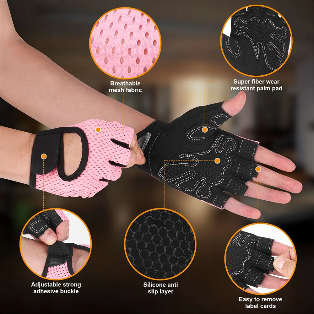 Sport Gloves Gym Gloves Breathable Training Gloves With Microfiber Fabric No Slip Silicone Fitness For Weightlifting Pull Ups Cycling