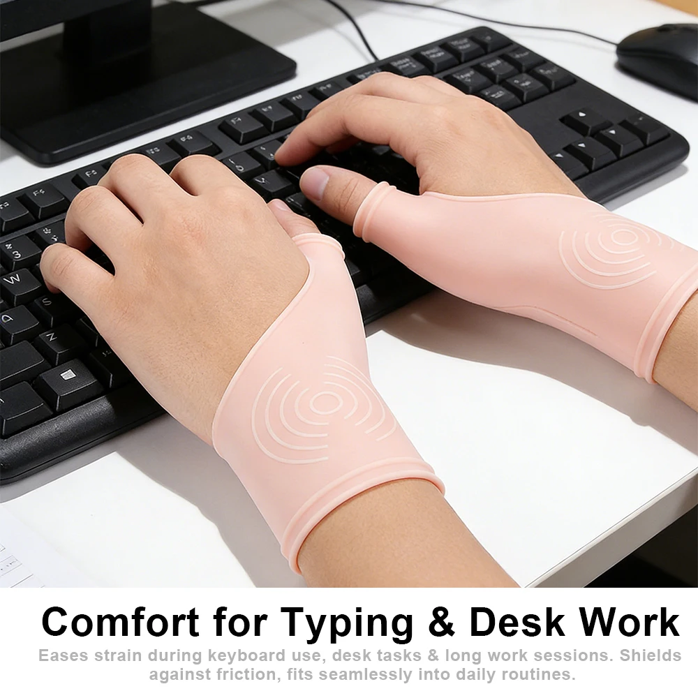 1쌍의 젤 손목 터널 증후군 보호대 ? 건초염, 타이핑 및 손목 엄지 통증 완화를 위한 조절 가능한 손목 보호대