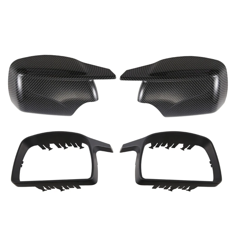 

Carbon Fiber Style Side Mirror Cover Caps Replacement New M Look Mirror Covers For BMW X5 E53 1999-2006 Spare Parts