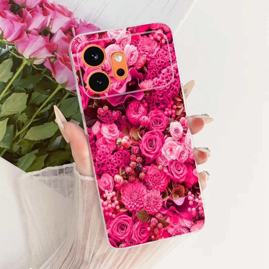 Cute Cat & Peacock Painted Soft Slim Phone Case - Artistic Protective Cover