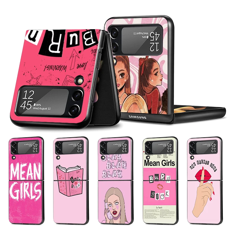 Mean Girls Burn Book Z Flip 4 Z Flip 4 Phnoe Case Per Samsung Z Flip 3 5 5G Black Hard Shell Galaxy Zflip3 Zflip4 Zflip5 Unique
