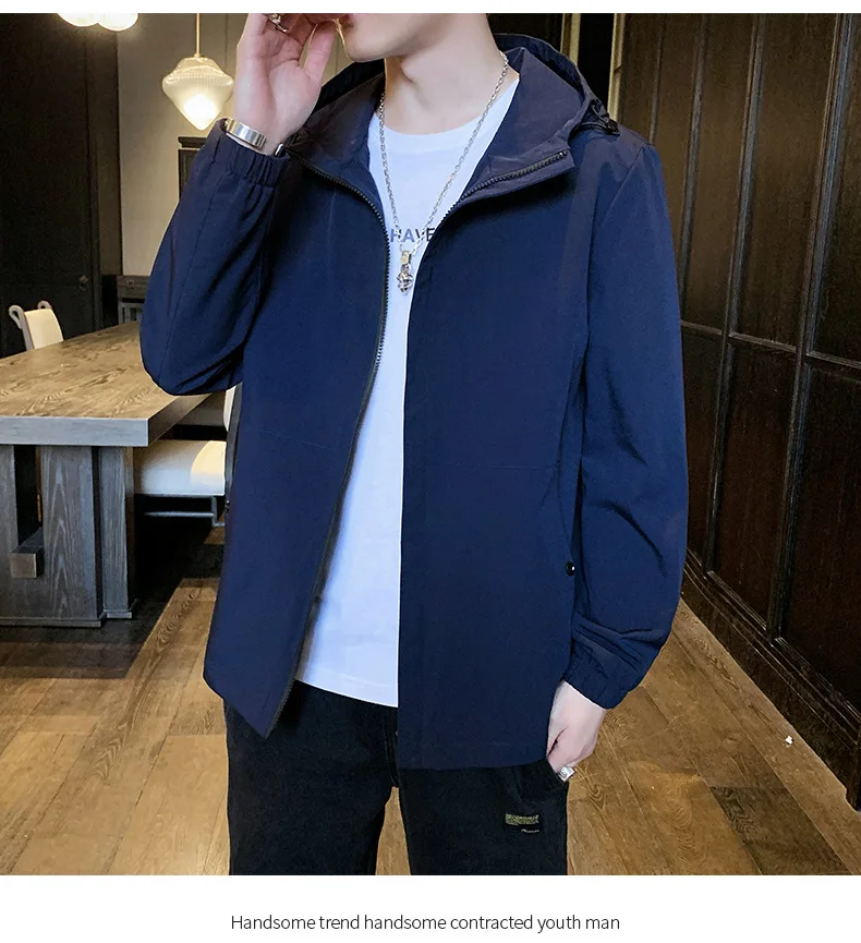 men's winter coats & jackets Jacket man Japanese loose-fitting hooded man's jacket Fashion brand solid color autumn windproof coat bomber jacket man jeans jacket for men