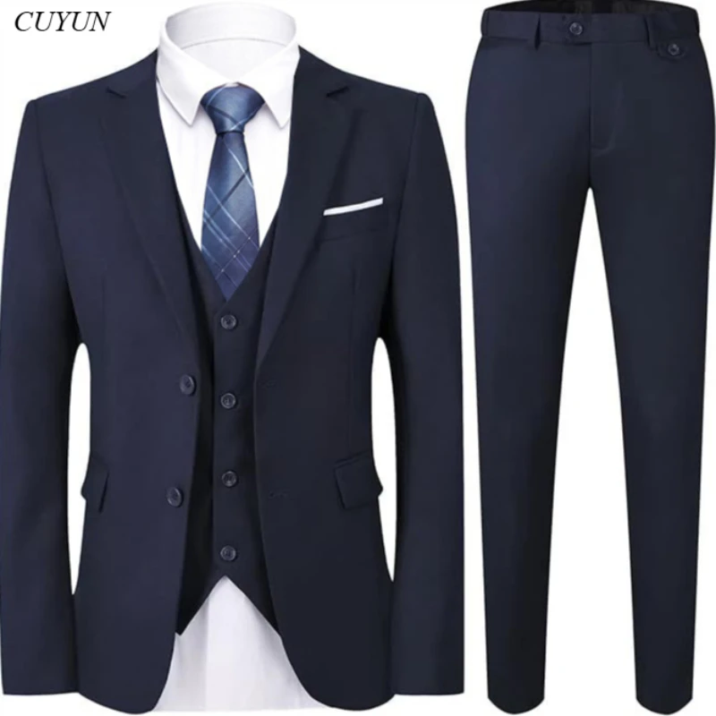 Men 3 pieces 2 sets suit blazers for wedding formal coats classic costume