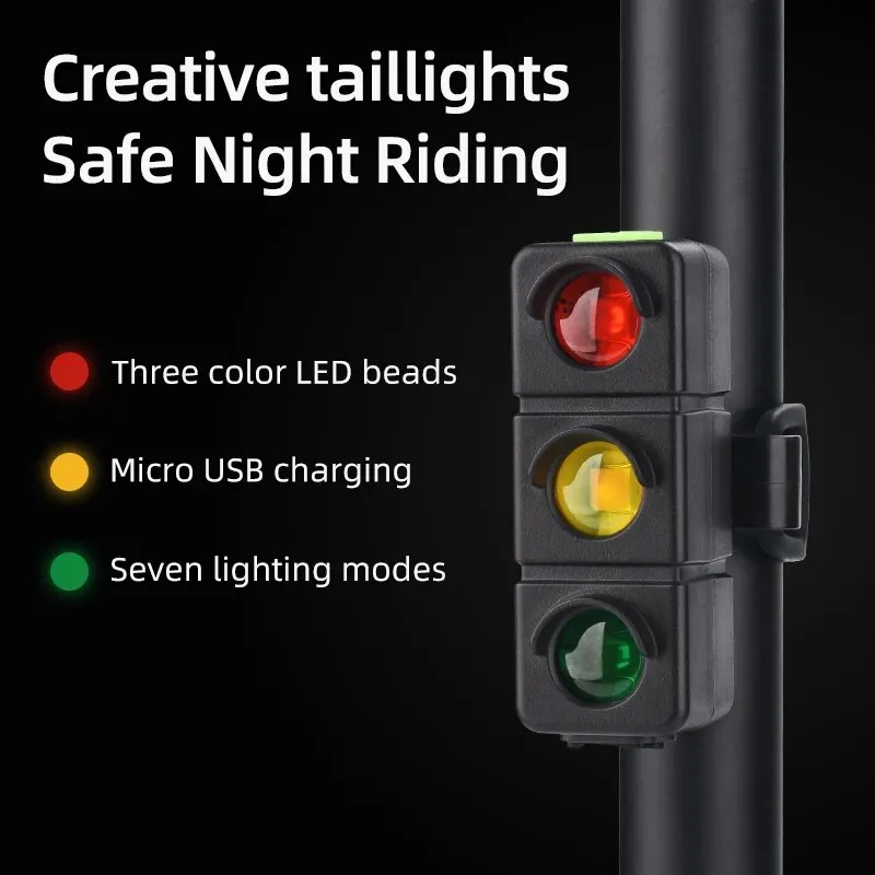 COBA LED Bicycle Taillight Red Blue Green Caution Emergency Police Light Clip USB Rechargeable Cycling Flashing Warning